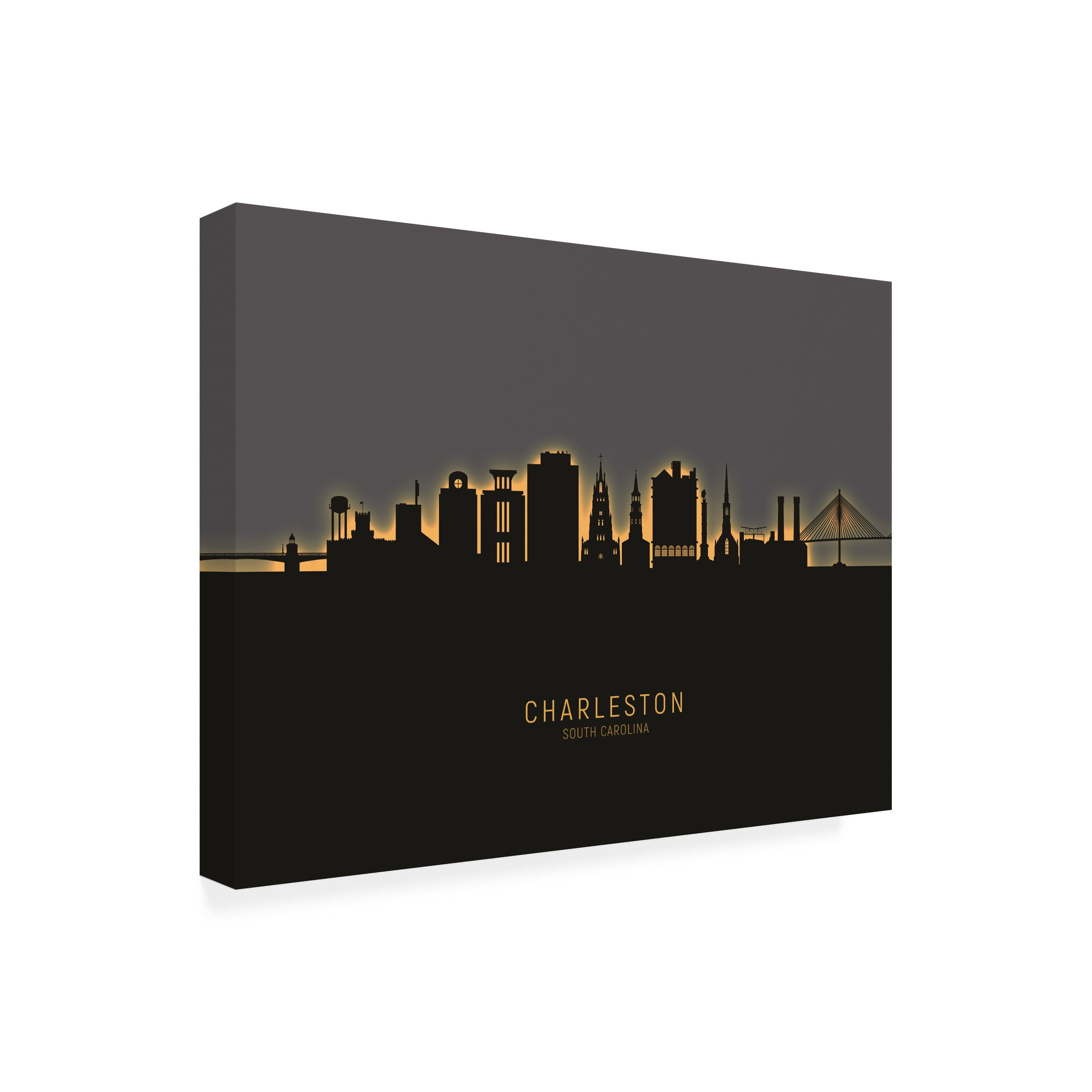 Michael Tompsett 'Charleston South Carolina Skyline Glow II' Canvas Art