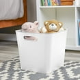 thumbnail image 3 of (3 pack) Mainstays Cube White Plastic Storage Bin, 11 in x 10 in, 3 of 6