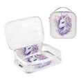 thumbnail image 3 of Unicorn Head Flowers Hair Clear Cosmetic Bags with Handles PVC Toiletry Bags Zipper Waterproof Portable for Traveling 2 Pcs, 3 of 7