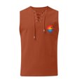 thumbnail image 3 of Camisetas de Verano para Hombre, Corbata Casual de Color Sólido sin Mangas Cuello Redondo Camiseta de Camiseta Hecha de 60% Algodón 40% Lino, Bajo Camisetas para Hombres, 3 of 3