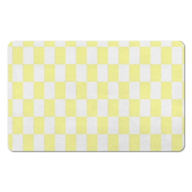 Checkered Bath Mat, Absorbent Bathroom Rugs Machine Washable Cute Small Indoor Doormat Non-Slip Bath Rugs for Shower Sink Tub, 20x32 in