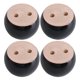 thumbnail image 1 of Elevadores de pies de muebles de madera de eucalipto negro yuxing para sofá 4 piezas de 67 mm de diámetro, 1 of 1