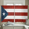 thumbnail image 4 of Puerto Rico Flag Love Country Sheer Curtains 54 Inches Length 2 Panels Set, Window Sheer Curtains for Living Room/Bedroom, Red White Stripes Palm Leaf Light Filter Rod Pocket Curtain 52'' x 54'' x 2, 4 of 7
