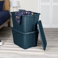 thumbnail image 4 of Sterilite Large Storage Bin, 18 Gallon Plastic Storage Container with Snap-On Lid, Teal, 4 of 11