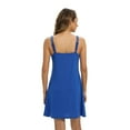 thumbnail image 6 of WBQ Basic Cami Women Long Tanks Top Dress with Strap, Solid Color Blue S-2XL, 6 of 9