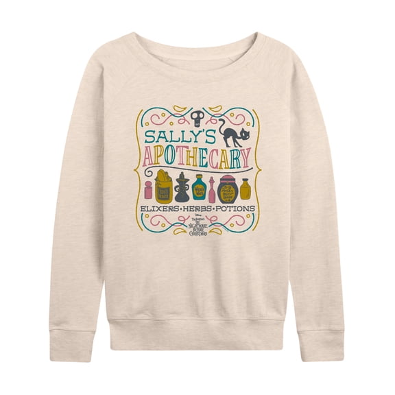 The Nightmare Before Christmas - Sallys Apothecary Lightweight French Terry Wide Neck Long Sleeve Graphic Shirt