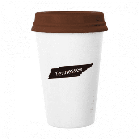 

USA Map Outline Mug Coffee Drinking Glass Pottery Cerac Cup Lid