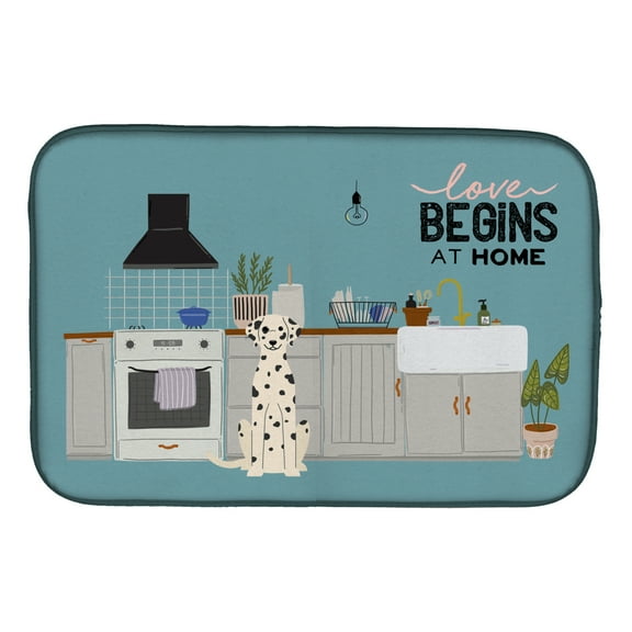 Carolines Treasures CK7801DDM Dalmatian Kitchen Scene Dish Drying Mat 14 x 21" multicolor