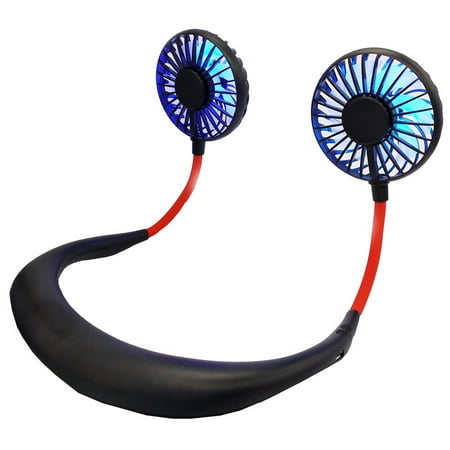 

NACAMS Leafless Neck Fan with LED Light Portable Fan for Climbing Hiking Battery Operated Rechargeable USB Fan for Neck，LED light folding USB leafless neck fan