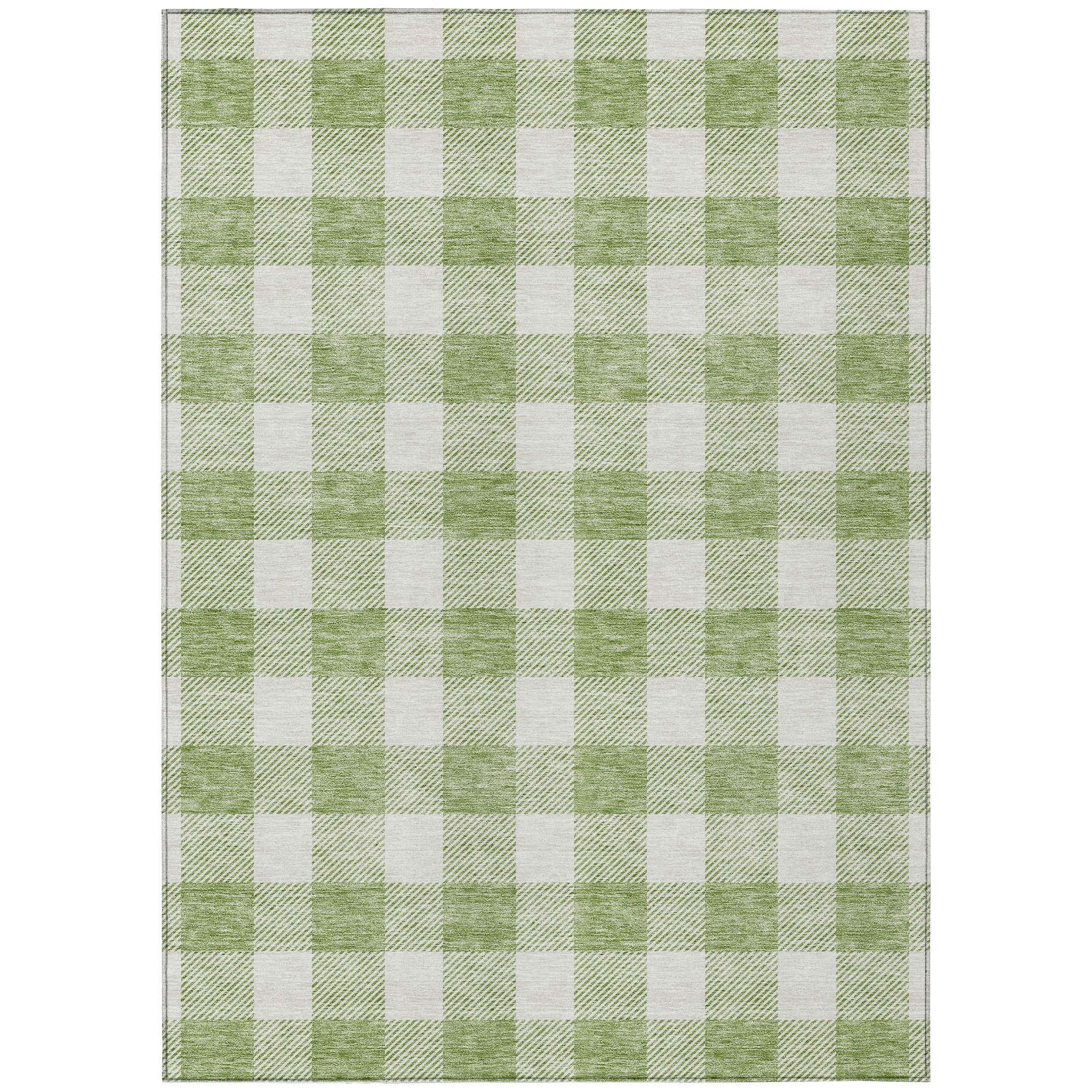 Addison Rugs Chantille Indoor/Outdoor Transitional Plaid Aloe Washable Rectangle Rug, 10' x 14'