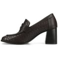thumbnail image 2 of Journee Womens Malleah Loafer Style Stacked Heel Pumps, Widths Available, 2 of 9