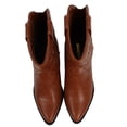 thumbnail image 4 of Soda Women's Faux Leather Stitching Cowboy Ankle Bootie, Cognac, 10 M US, 4 of 5