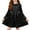 #0026-Black, variant on Girls Metallic Dress Kids Long Sleeve Sparkly Pleated Party Dresses
