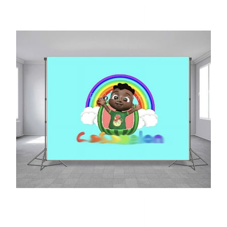 Image of Backdrop cody decoration COCO theme melon party cute baby party rainbow family 7x5ft