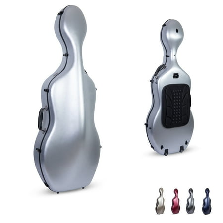 Crossrock 4/4 Cello Case Lightweight Poly Carbon Composite with Backpack,wheels