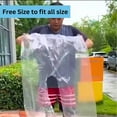 thumbnail image 3 of 4Pcs Disposable Rain Pants, 50in Long Clear Pant with Shoe Cover Rainpants Plastic Rain Pants Adult Disposable Boot Covers Rainpants for Men Women Outdoor (Blue), 3 of 7