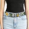 thumbnail image 5 of Nickelodeon Belt, Seatbelt Buckle Belt, SpongeBob Handsome Squidward Pose Checker Black Green, 30 to 44 Inches, 5 of 9