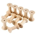 thumbnail image 3 of 24Pcs Wooden Empty Thread Spools Large Unfinished Wood Spools Wire Weaving Bobbins for Arts Crafts Cord Roll, 3 of 7