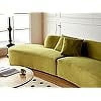US Pride Furniture 132.3 inch Large Size Half Moon Design Curved 6-Seat Sofa with High-Density Foam Filled Olivegreen