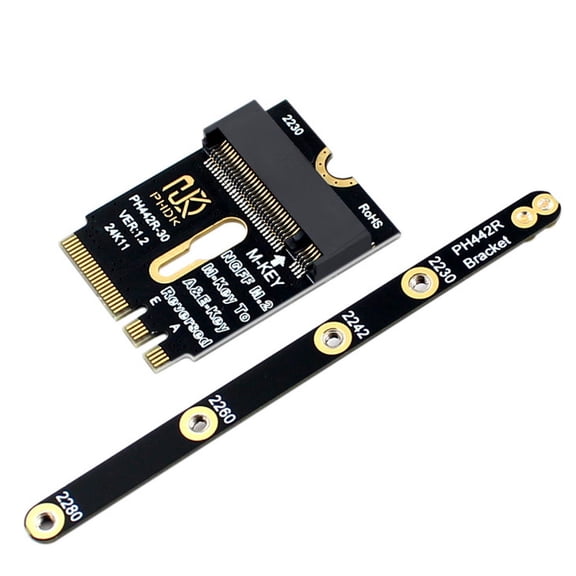 JSER 2230 NGFF A E-Key Male to NVME M-key Female Extension PCI-E 4.0 Adapter with Bracket for Laptop Mainboard SSD 2280