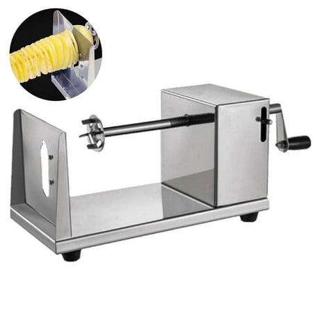 

Stainless Steel Potato Tower Machine Fixed Lock Shaft Tower Machine Potato Slicer Hand Crank French Fries Maker with Polished Mirror Fixed Insert Spiral Shaft for Potato Slicing