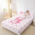 thumbnail image 4 of Homewish Personalized Initial Letter S 3pcs Twin Sheet Sets for Kids Children Girls,Love Heart Print Twin Fitted Sheet,Dreamy Princess Bow Breathable Flat Sheet,Luxury Bedroom Decor, 4 of 7