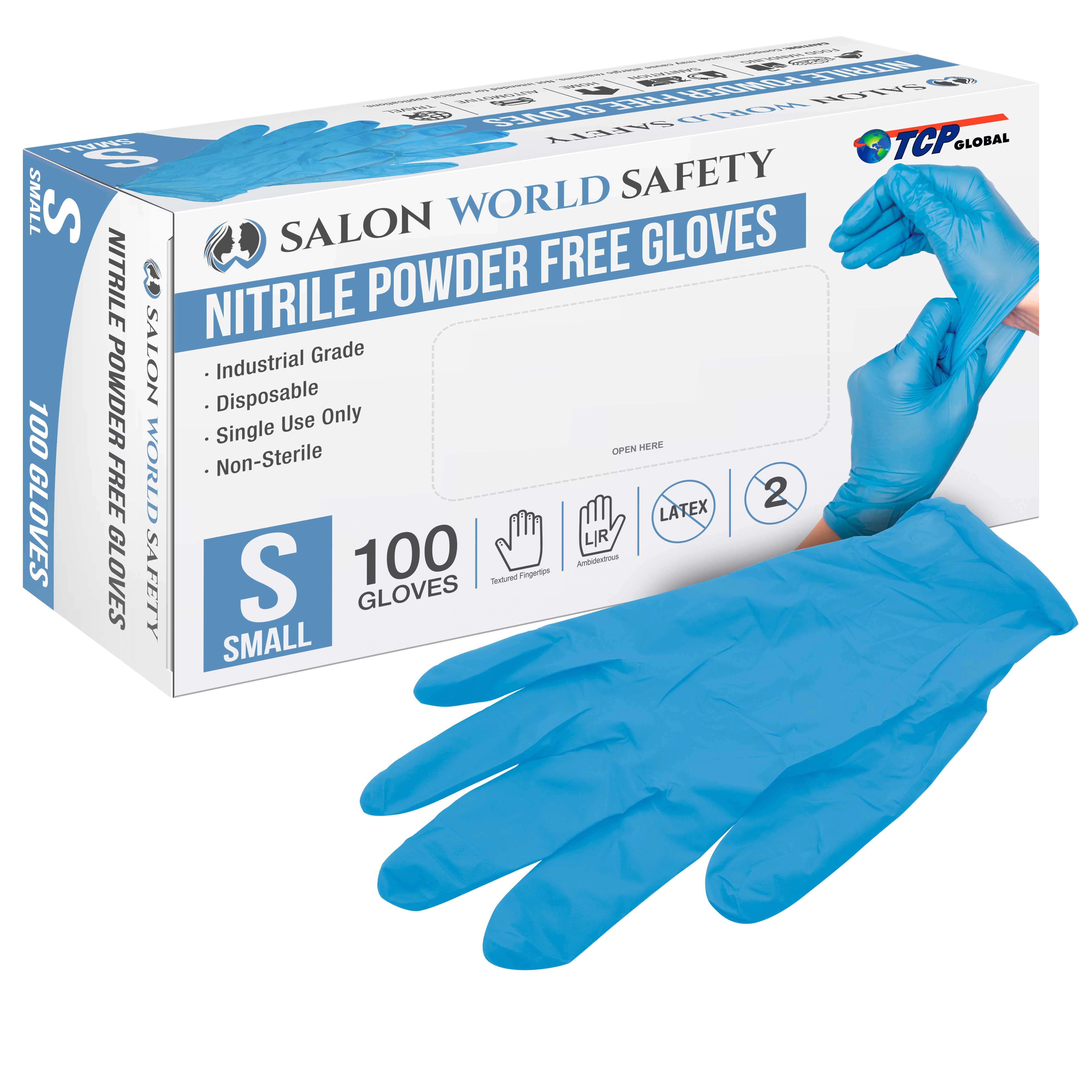 Nitrile Disposable Powdered Nitrile Gloves Size  small 100/box Blue
