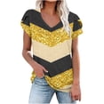 thumbnail image 2 of DPTALR T-shirt Imprimé pour Femme à Col en V, Haut Ample, 2 of 4