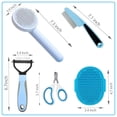 thumbnail image 2 of Pet Grooming Brush Kit, 5 Pcs Cat Grooming Supplies for Shedding & Matted Fur, Blue, 2 of 7