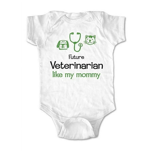 Future Veterinarian like my mommy - wallsparks cute & funny Brand - baby one piece bodysuit - Great baby shower gift!