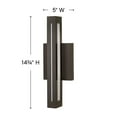 thumbnail image 3 of Hinkley Lighting - Vue - 15W 1 LED Small Outdoor Wall Mount in Modern Style - 5, 3 of 6