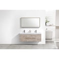 thumbnail image 3 of Kubebath Bliss 60" Double  Sink Nature Wood Wall Mount Modern Bathroom Vanity, 3 of 6