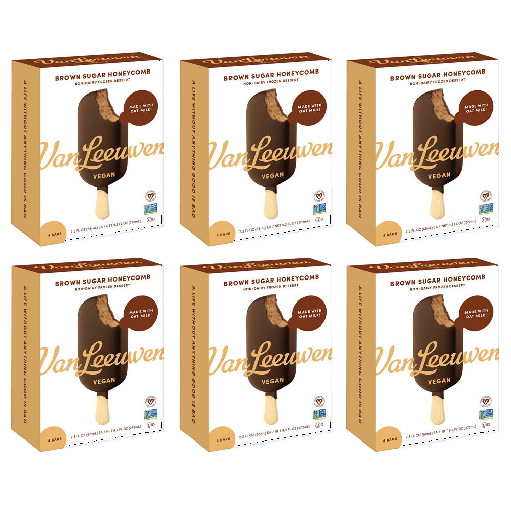 Van Leeuwen Brown Sugar Vegan Ice Cream Bar, 4 bars (6 Count