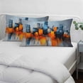 thumbnail image 4 of Blue Burnt Orange Throw Pillow Cover, Pillowcase Protectors with Zipper, Breathable Decorative Lumbar Pillow Case Cover, Modern Oil Painting Geometric Abstract Pillow Shams for Couch Sofa 12x20Inch, 4 of 8
