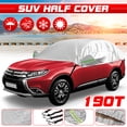 thumbnail image 5 of Half Car Cover for SUV, Waterproof Dustproof UV Resistant Windproof Windshield Snow Cover Winter Summer Protector All Weather Protection, Silver, 132"x66", 5 of 9