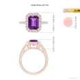thumbnail image 4 of ANGARA Natural Emerald-Cut 2.2 ct Amethyst Halo Ring in 14K Rose Gold for Women (Size-9x7mm) | February Birthstone, Birthday, Anniversary, Jewelry Gift for Women | Natural Amethyst Ring, 4 of 8