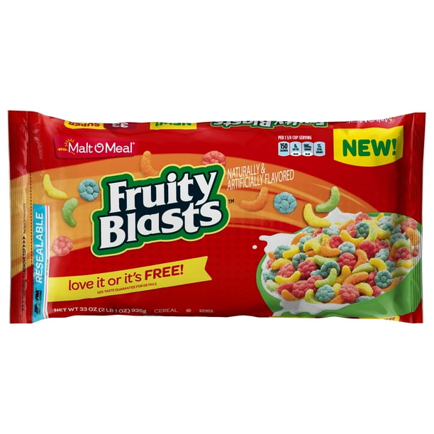 MaltOMeal Fruity Blasts Breakfast Cereal, Bagged Cereal, Super Size