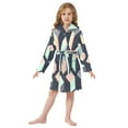 thumbnail image 6 of FORMRS Niños Bathrobe Unisex Hooded Robe Soft Plush Pajamas Sleepwear, Size 7-9T, Black Cubes, 6 of 7