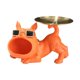 thumbnail image 2 of Estatua de perro bulldog, llavero, bandeja, cuenco, escultura de resina, artesanía, joyería Naranja, 2 of 9