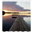 thumbnail image 3 of Ambesonne Wooden Shower Curtain, Rustic Pier Sunset Lake, 69"Wx84"L, Multicolor, 3 of 3