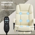 thumbnail image 3 of Chaise de Bureau Blanche avec Massage et Repose-Pieds Inclinable - Chaise de Direction Ergonomique pour la Maison et le Bureau - Vibration à 6 Points, Cuir PU, Hauteur Réglable (26 Pouces x 26 Pouces x 49.6 Pouces), 3 of 7