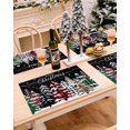 thumbnail image 5 of Christmas Tree Black Placemats Set of 4 Washable Table Mats for Kitchen Dining Table, Winter Cotton Linen Place Mats for Indoor Outdoor Parties Holiday Decoration, Snowflake Leopard Buffalo Plaid, 5 of 6