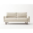 thumbnail image 3 of Enor Furniture Anacapa 70" Round Arm Upholstered Modern Velvet Sofa in Beige, 3 of 15