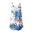 thumbnail image 4 of Patriotic Dress for Women 4Th of July Print Spaghetti Strap Beach Casual Loose Fit Sundress Blue XL, 4 of 4