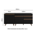 thumbnail image 3 of Madesa Kit de 2 Balcones de Cocina 4 Puertas 1 Cajón (Con Tapa) Reims Negro, 3 of 8