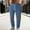Sky Blue, variant on Men Color Block Cargo Pants Elastic Waist Drawstring Multi Pocket Casual Bottoms