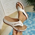 thumbnail image 2 of Womens Orthopedic Flip Flops Arch Support Non Slip Outsole Beach Wedge Slippers Bunion Sandals Wedge Shoes, 2 of 9