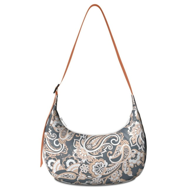 Sac à Bandoulière Boho Léger en Nylon avec Sangle Réglable Design Vintage Paisley pour Femmes Compact Portable Voyage Activité Extérieure