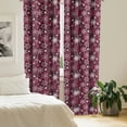 thumbnail image 2 of Ambesonne Winter Curtains, Flakes Colorful, Pair of 28"x63", Maroon White Multicolor, 2 of 5