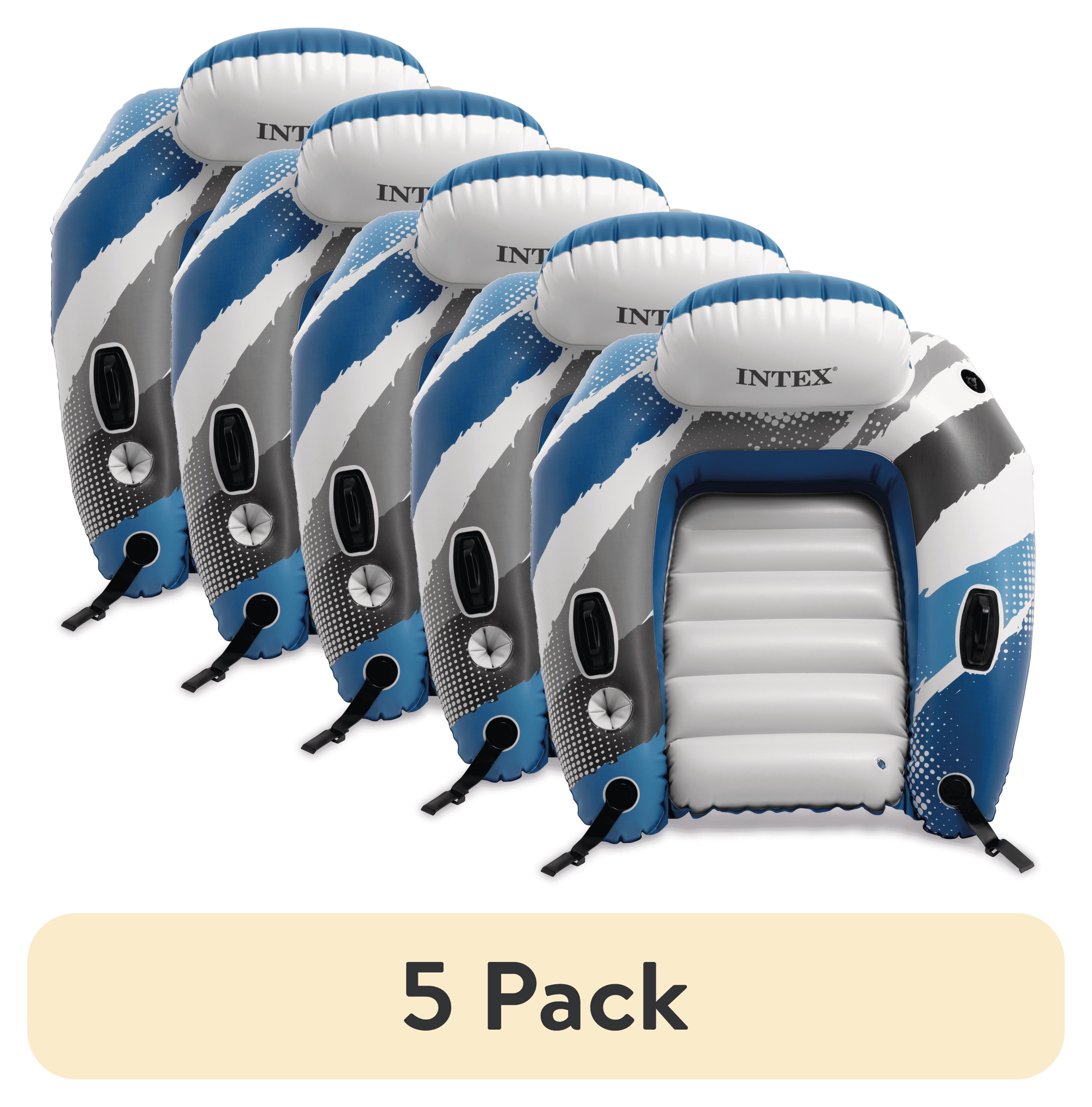 (5 pack) Intex River Run Lounge - Inflatable Floating Water Seat with Quick Connects - River Lake Pool